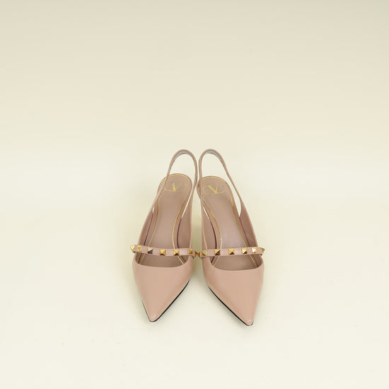 Valentino Nude Rockstud Slingback Pumps 39