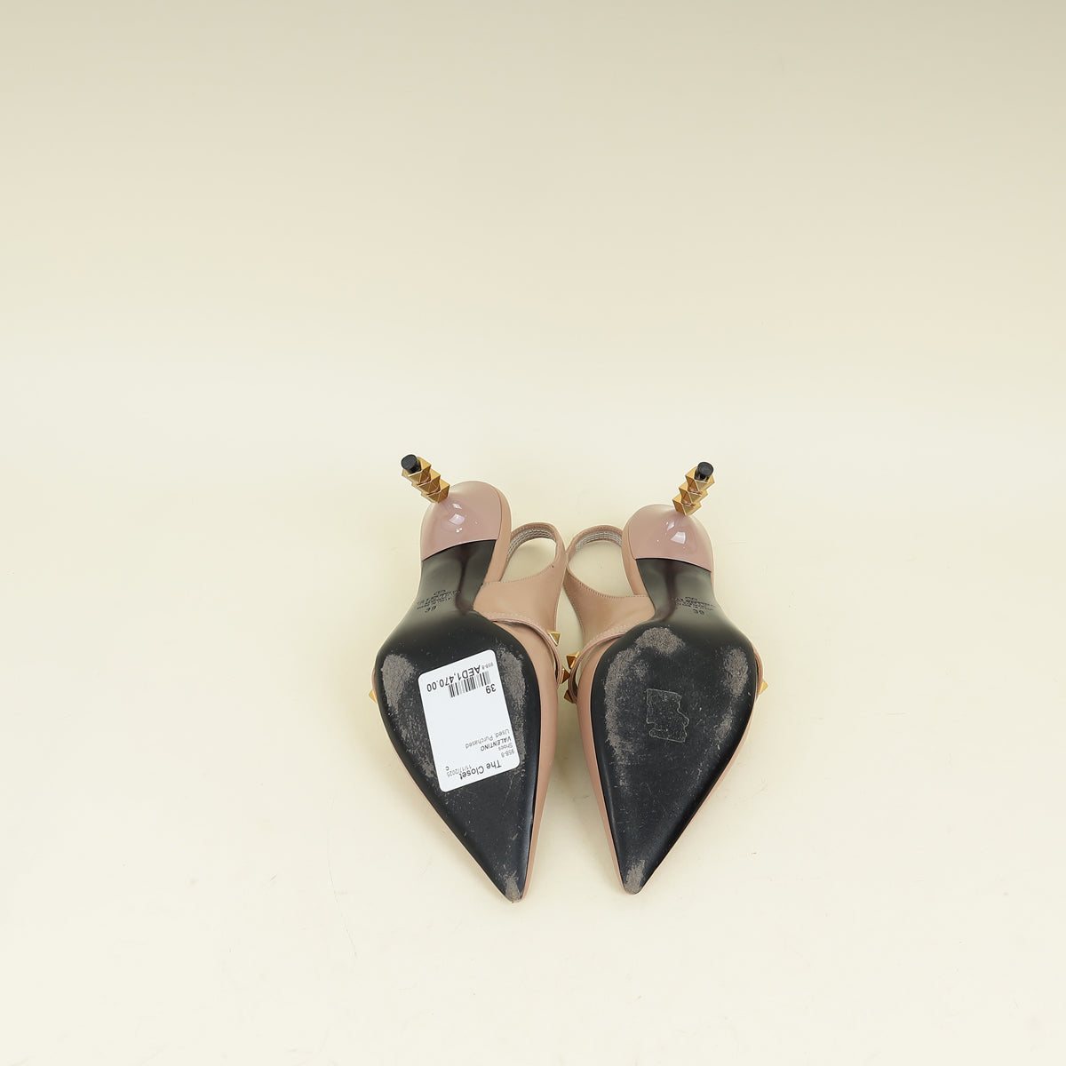 Valentino Nude Rockstud Slingback Pumps 39