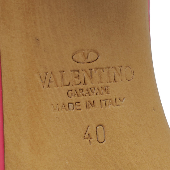 Valentino Pink VLogo Block Heeled Slingback 40