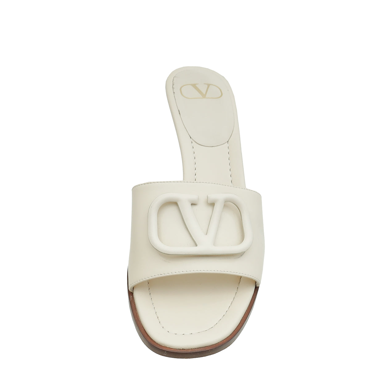 Valentino Cream Vlogo Signature 80 Slide Mules 40-Valentino-THE CLOSET