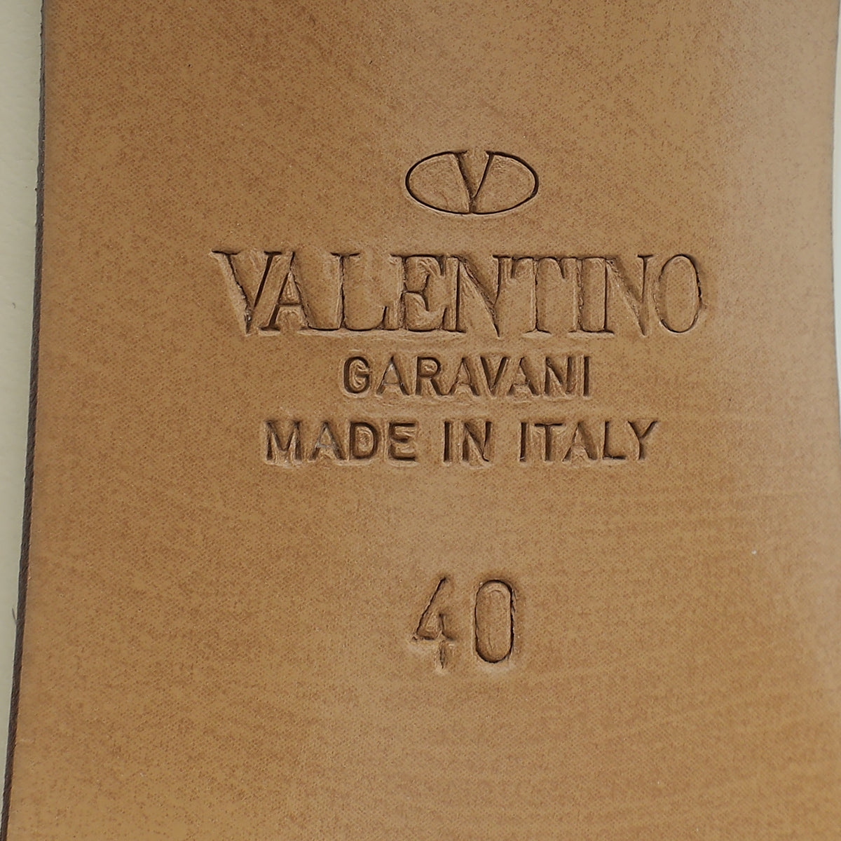 Valentino Cream Vlogo Signature 80 Slide Mules 40