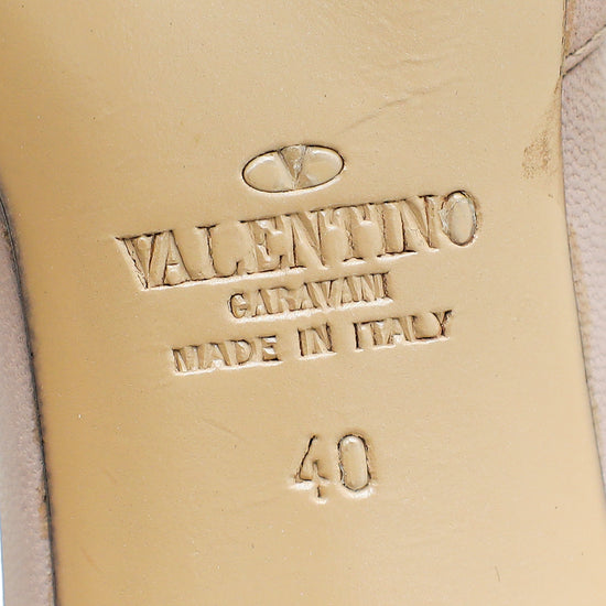 Valentino Burgundy Rockstud Caged Ankle Strap Pump 40