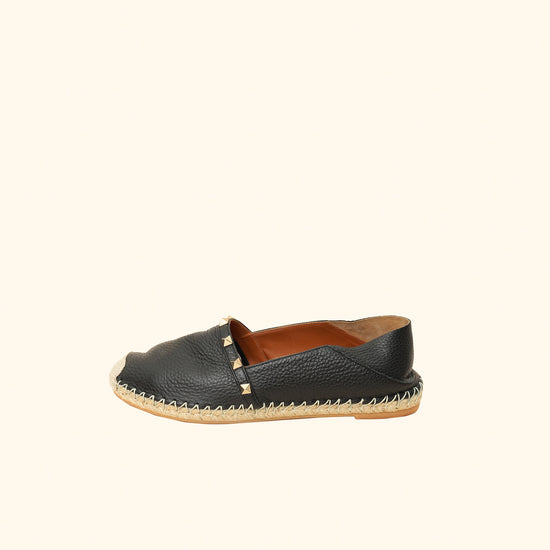 Valentino Black Rockstud Espadrille 40-Valentino-THE CLOSET