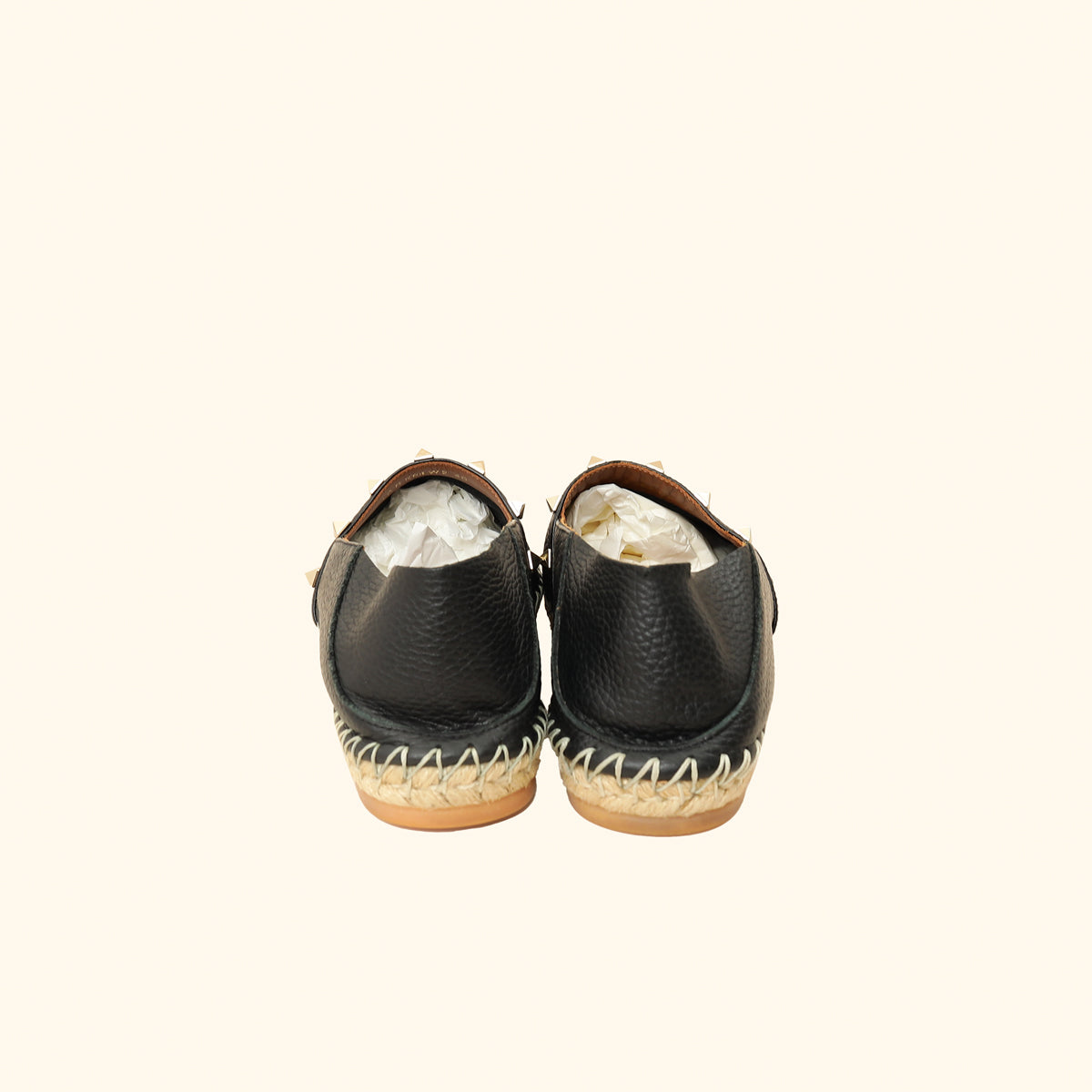 Valentino Black Rockstud Espadrille 40-Valentino-THE CLOSET