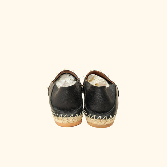 Valentino Black Rockstud Espadrille 40-Valentino-THE CLOSET