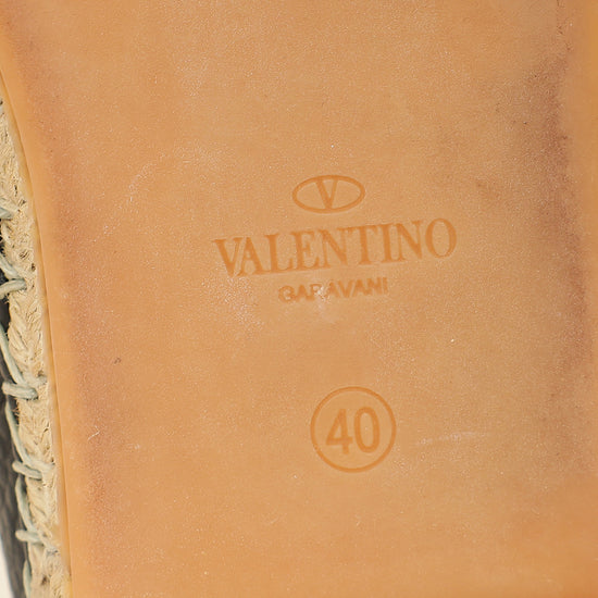 Valentino Black Rockstud Espadrille 40-Valentino-THE CLOSET