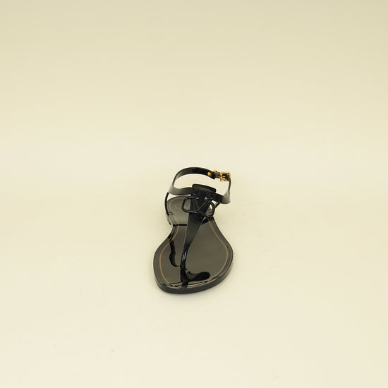 Valentino Black Vlogo Rubber Thong Sandal 41