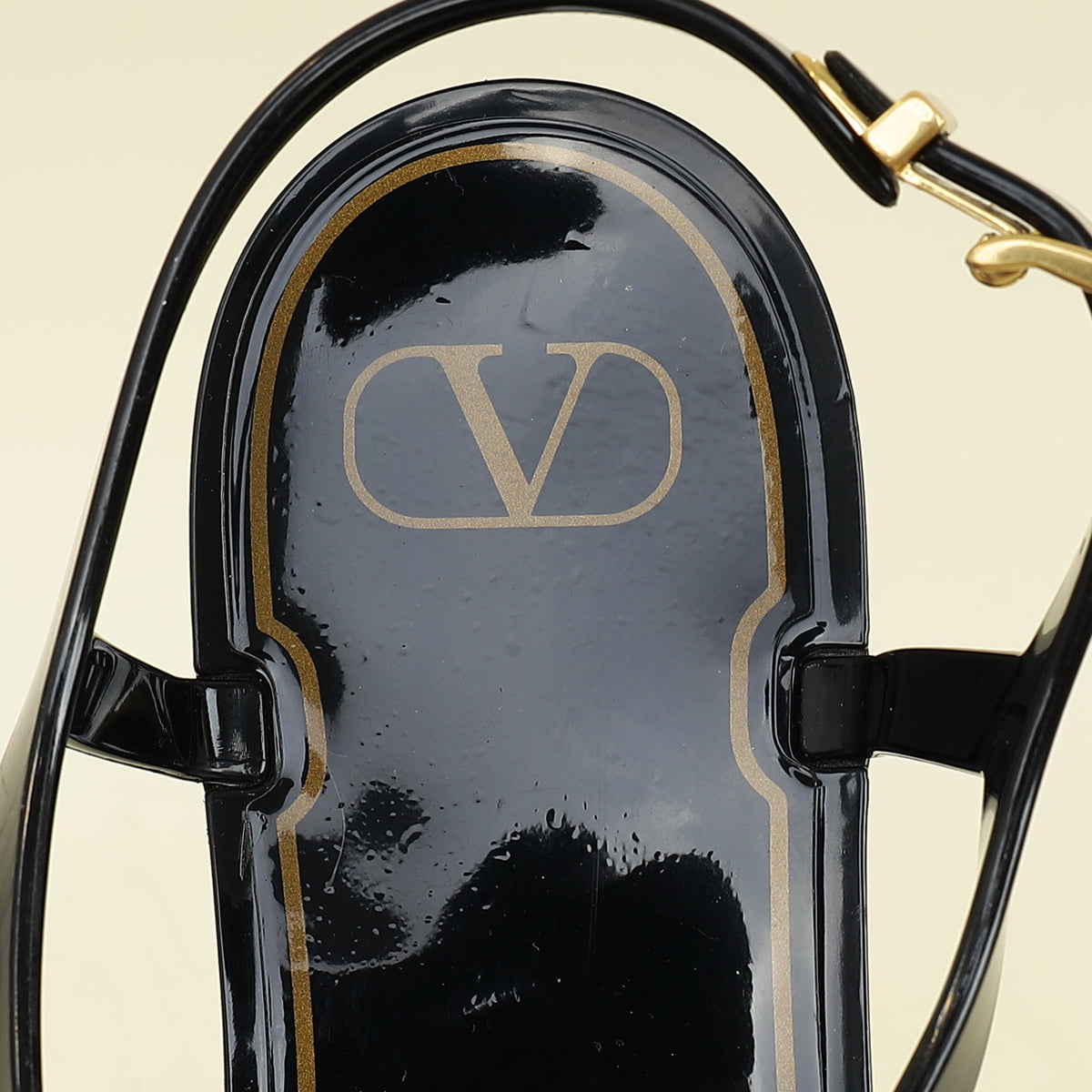 Valentino Black Vlogo Rubber Thong Sandal 41