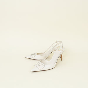 Valentino Ivory VLogo Slingback Pumps 41