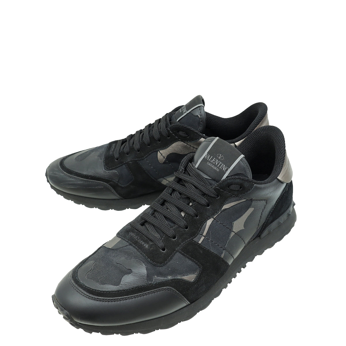 Valentino Black Camouflage Rockrunner Sneakers 45-Valentino-THE CLOSET