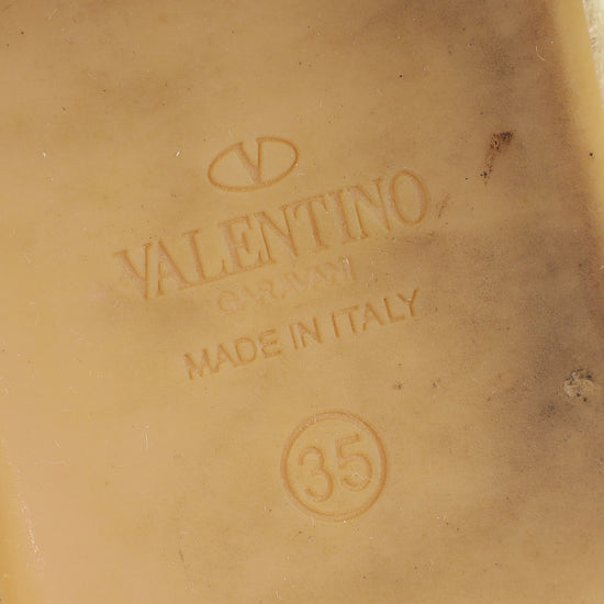 Valentino Black Rockstud Ankle Strap Flat Espadrille 35