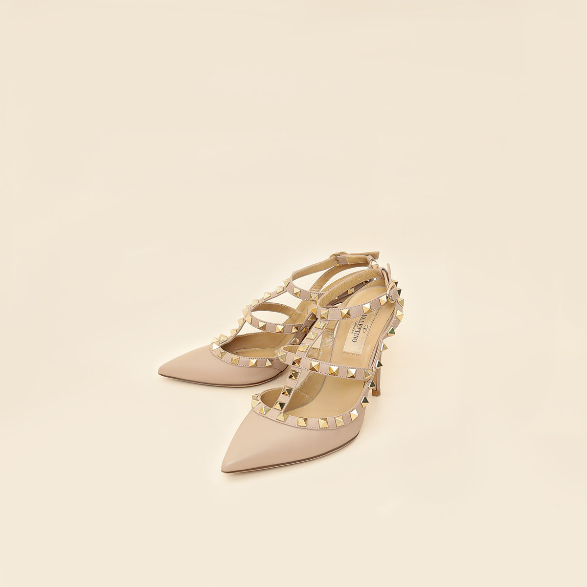 Valentino Poudre Rockstud Caged Slingback Pump 36.5-Valentino-THE CLOSET