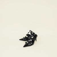 Valentino Black Roman Stud Ankle Strap Pump