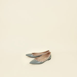 Valentino Bluish Grey Rockstud Ballerina Flats 36