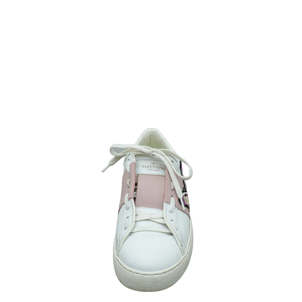Valentino Bicolor Butterfly Embroidered Open Sneaker 37.5-Valentino-THE CLOSET