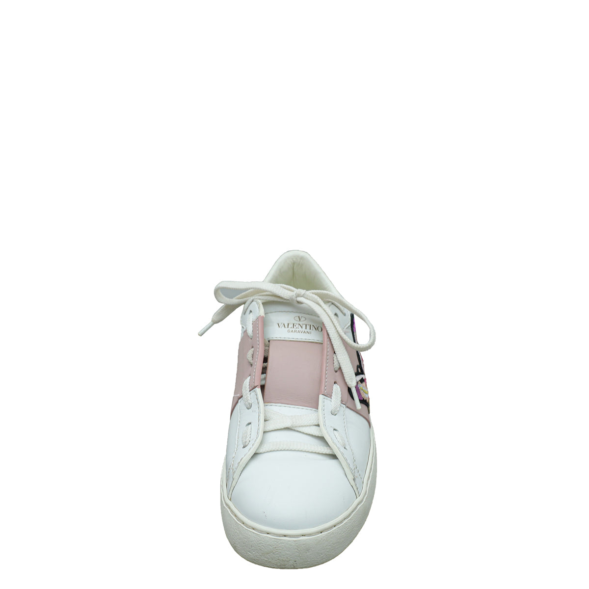 Valentino Bicolor Butterfly Embroidered Open Sneaker 37.5