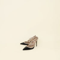 Valentino Black Rockstud Caged Ankle Strap Pumps 37.5