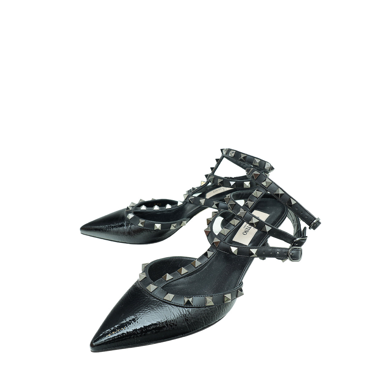 Valentino Black Rockstud Caged Pump 37-Valentino-THE CLOSET