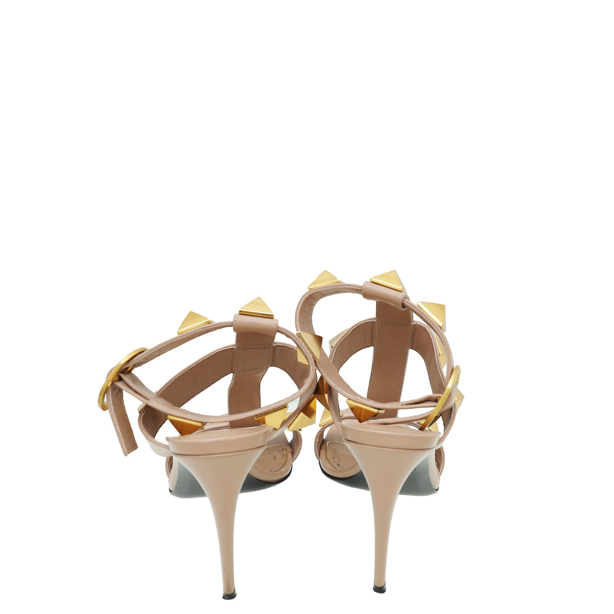 Valentino Nude Roman Stud Ankle Strap Heeled Sandal 37