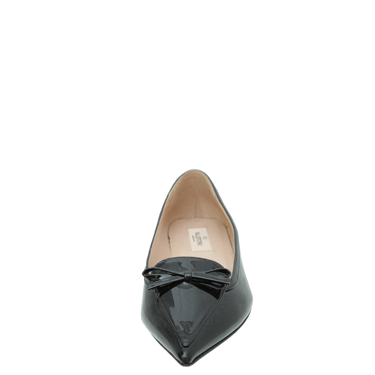 Valentino Black Pointed Bow Flats 37-Valentino-THE CLOSET