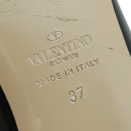 Valentino Black Pointed Bow Flats 37