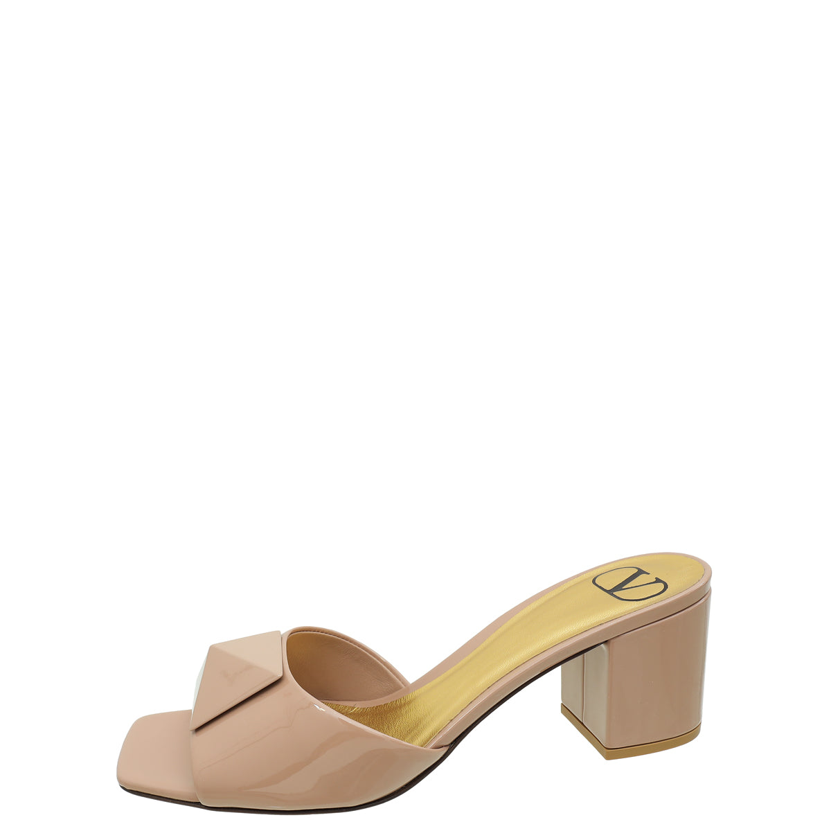 Valentino Nude One Stud Block Mules 37