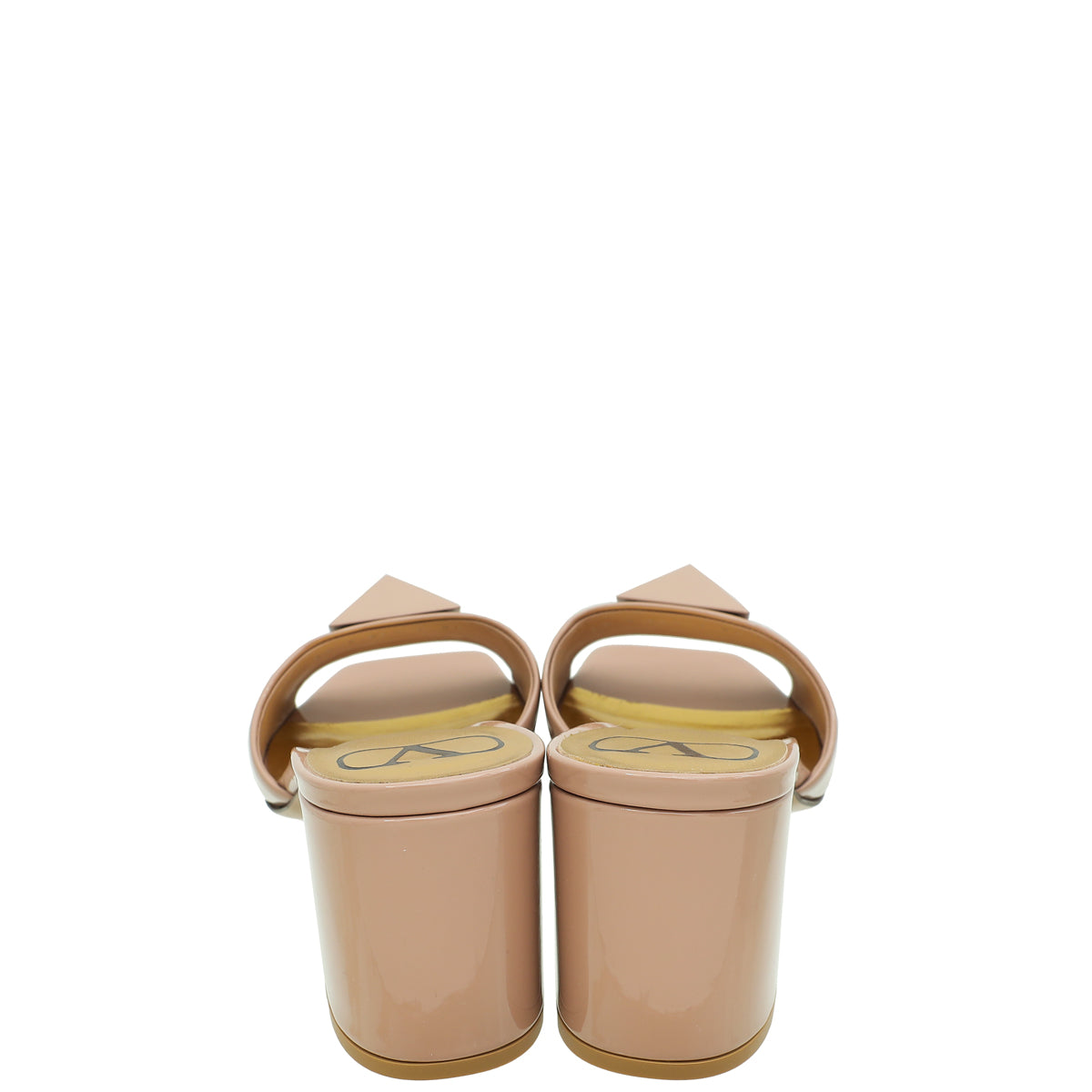 Valentino Nude One Stud Block Mules 37