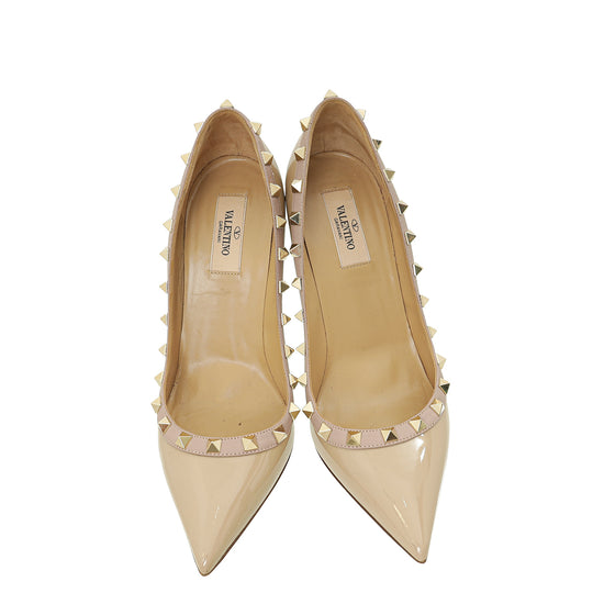 Valentino Beige Rockstud Pumps 38.5