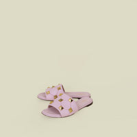 Valentino Pink Roman Stud Slide Sandals 38.5