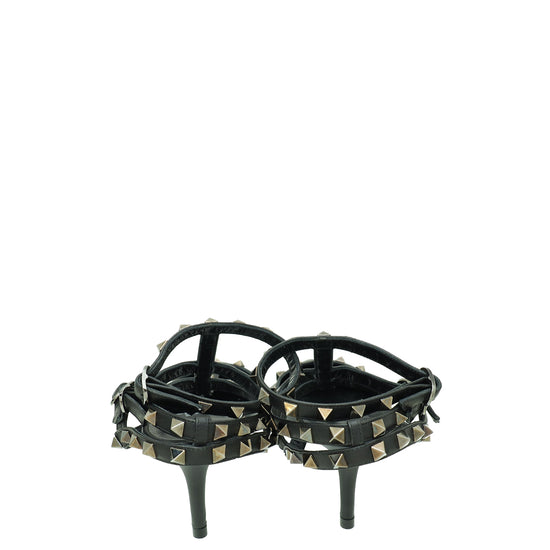 Valentino Black Rockstud Caged 65mm Pump 38.5