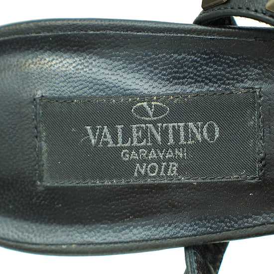 Valentino Black Rockstud Caged 65mm Pump 38.5