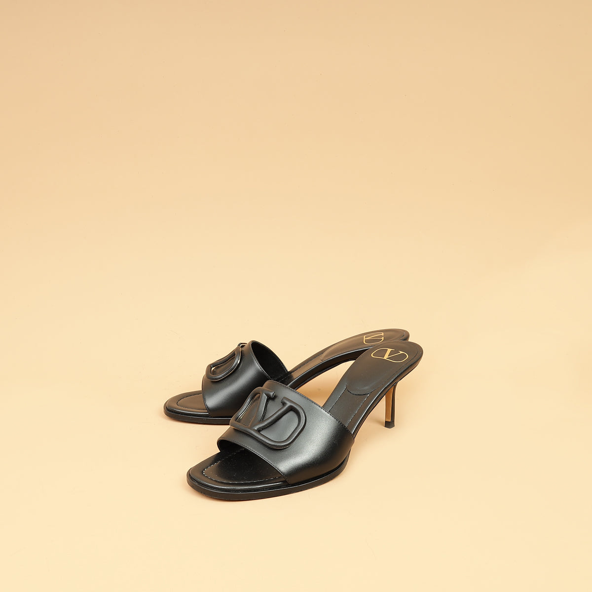 Valentino Black VLOGO 65 Heeled Mules 38-Valentino-THE CLOSET