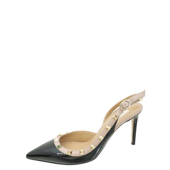 Valentino Bicolor Rockstud Slingback Pump 38