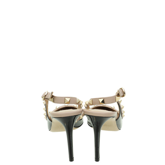 Valentino Bicolor Rockstud Slingback Pump 38