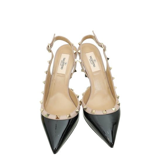 Valentino Bicolor Rockstud Slingback Pump 38