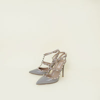 Valentino Bicolor Rockstud Caged Ankle Strap Pumps 39.5