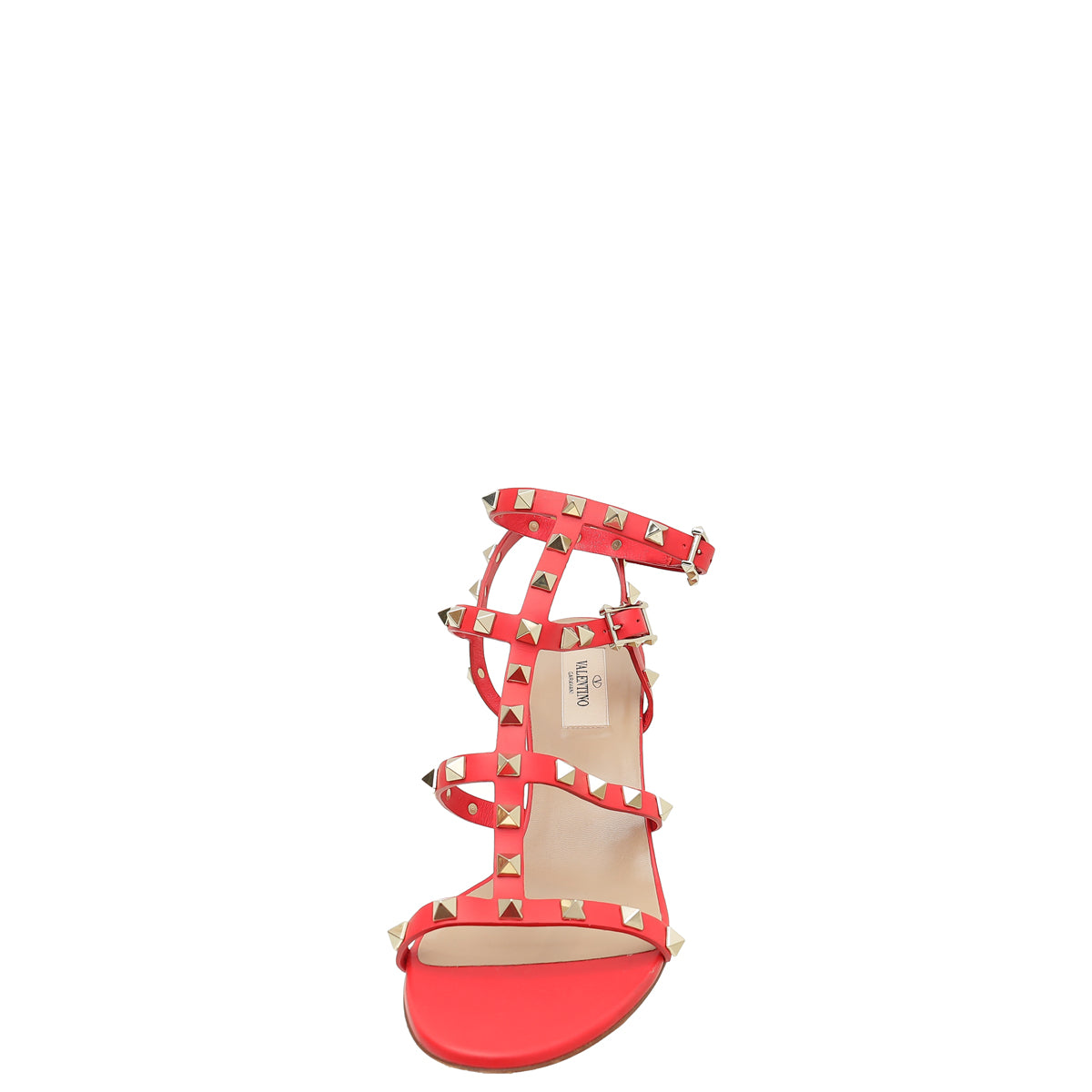 Valentino Red Rockstud Slides Cage Sandal 39-Valentino-THE CLOSET