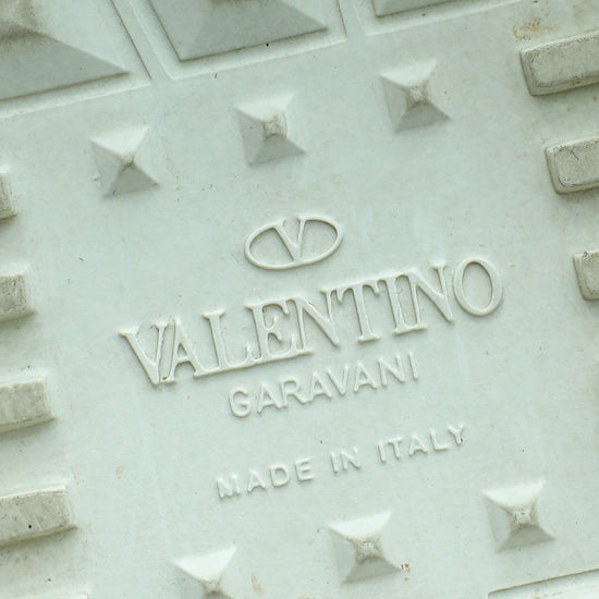 Valentino White VLTN Logo Print Open Sneaker 39