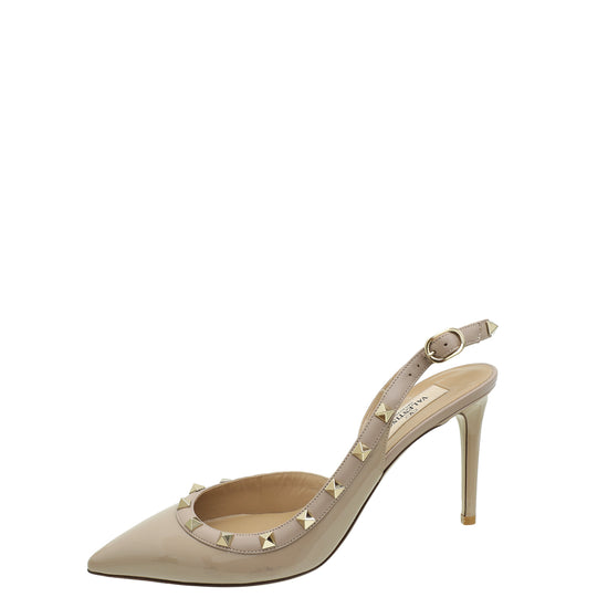 Valentino Poudre Rockstud Slingback 39