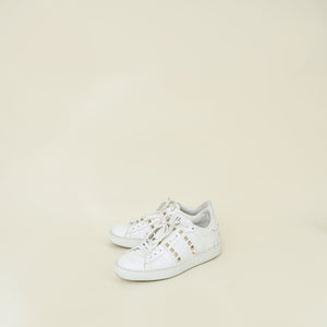 Valentino White Open Rockstud Sneakers 39