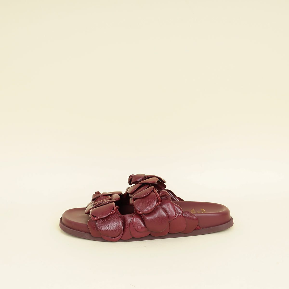 Valentino Burgundy Atelier 03 Rose Edition Flat Sandals 39