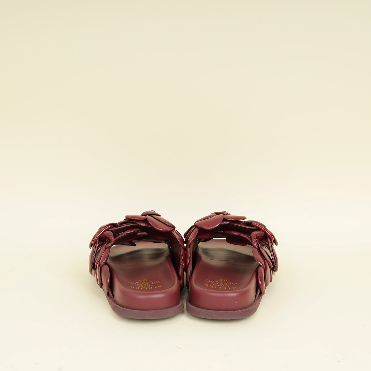 Valentino Burgundy Atelier 03 Rose Edition Flat Sandals 39