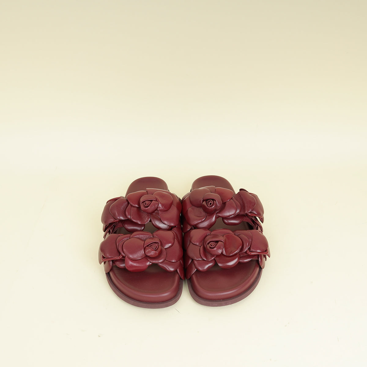 Valentino Burgundy Atelier 03 Rose Edition Flat Sandals 39