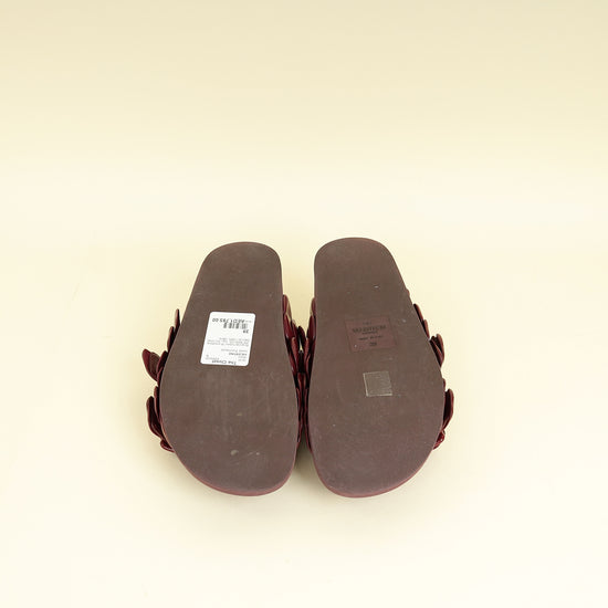 Valentino Burgundy Atelier 03 Rose Edition Flat Sandals 39