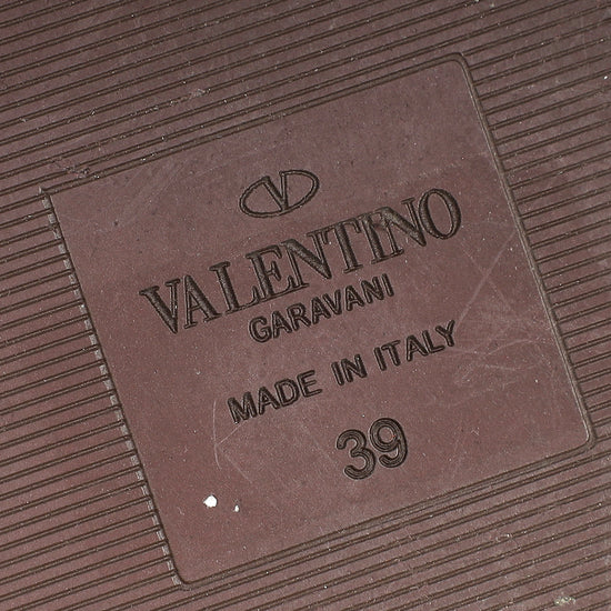 Valentino Burgundy Atelier 03 Rose Edition Flat Sandals 39
