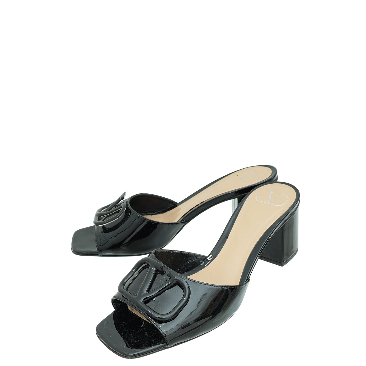 Valentino Black VLogo Signature Slide Sandals 39