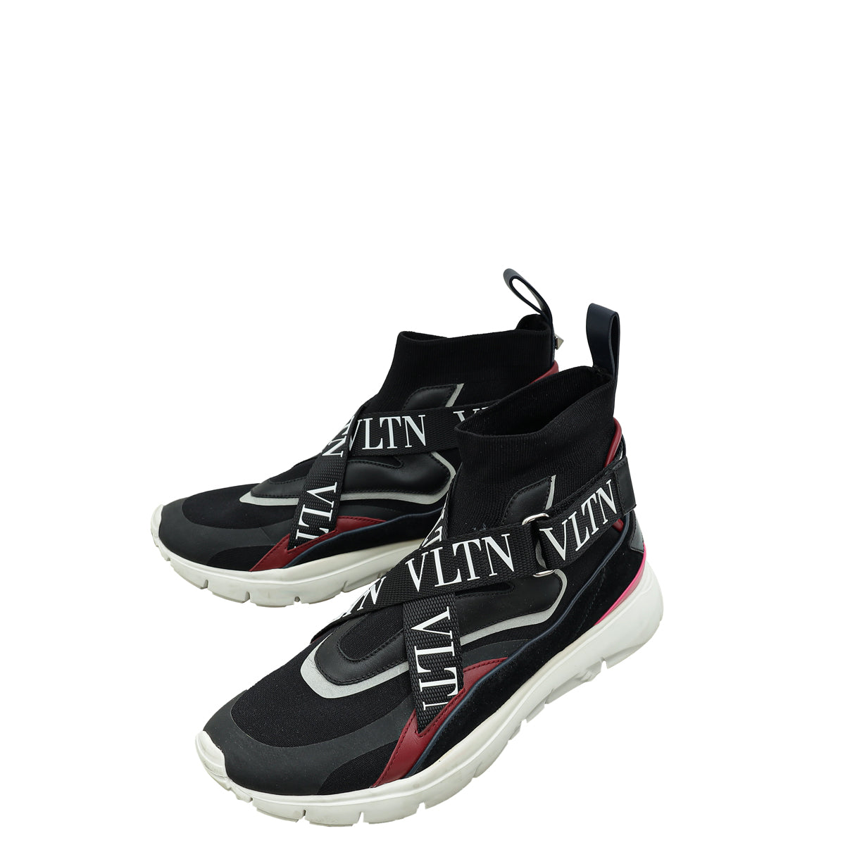 Valentino Tricolor Body Tech Knit Heroes Her High Top Sneakers 39-Valentino-THE CLOSET