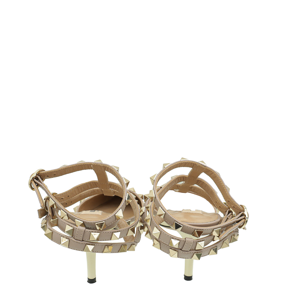 Valentino Light Ivory Rockstud Caged Ankle Strap 65 Pumps 39