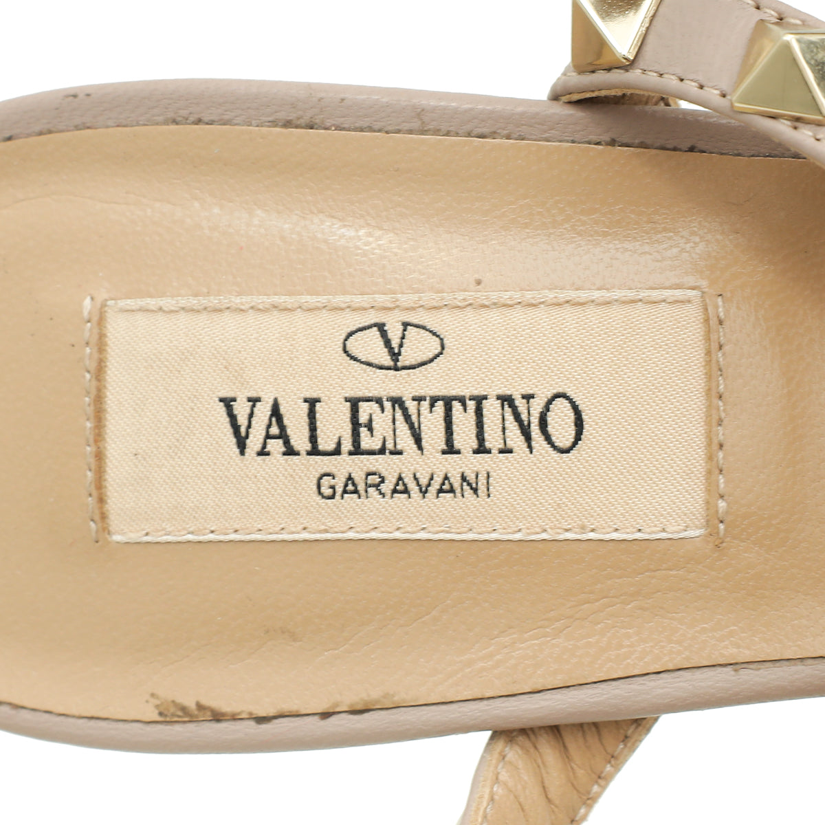 Valentino Light Ivory Rockstud Caged Ankle Strap 65 Pumps 39