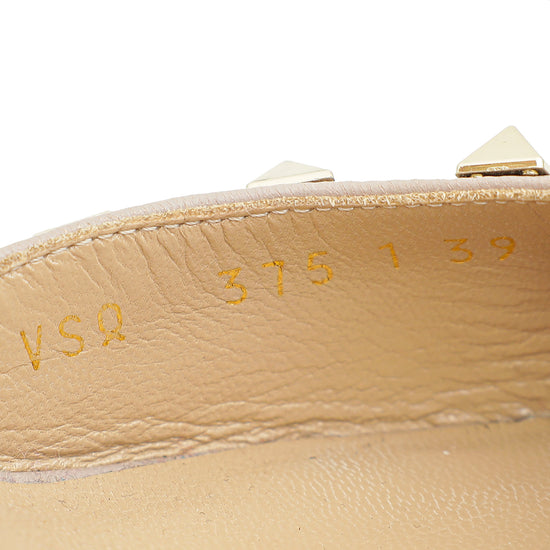 Load image into Gallery viewer, Valentino Light Ivory Rockstud Caged Ankle Strap 65 Pumps 39
